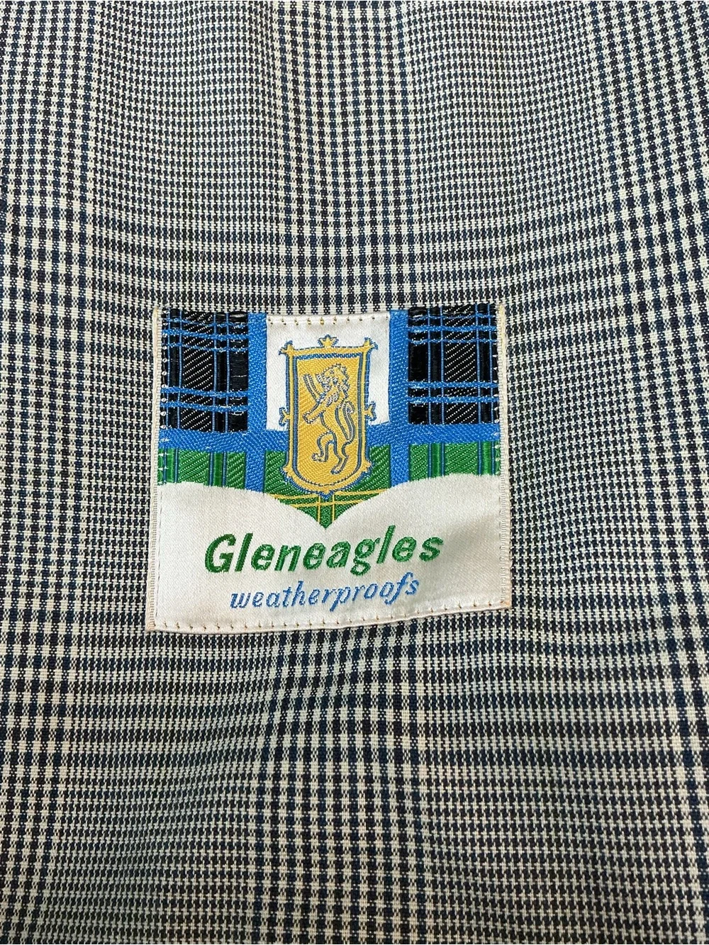 Vintage Gleneagles Weatherproofs Trench Coat Raincoat Houndstooth Lined (UNISEX)